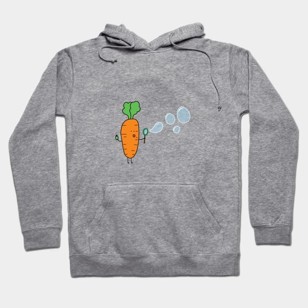 funny vegetables cute carrot blowing bubble soap Hoodie by wordspotrayal